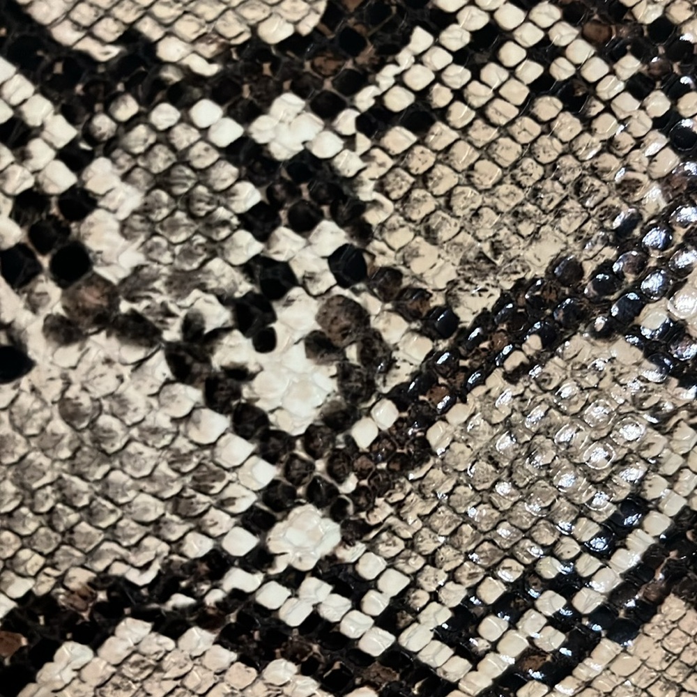 Snake skin tan & brown zip up long wallet clutch purse bag - Picture 11 of 13